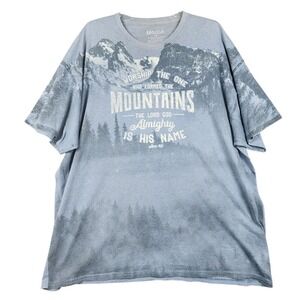 Kerusso Worship The One Mountains Graphic T-Shirt Blue 2X